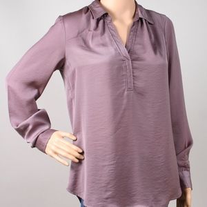 Loft collared pull over  blouse purple small